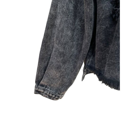 New Vintage POL Love Me Denim Jacket Acid Wash Size M Oversized - Picture 7 of 10